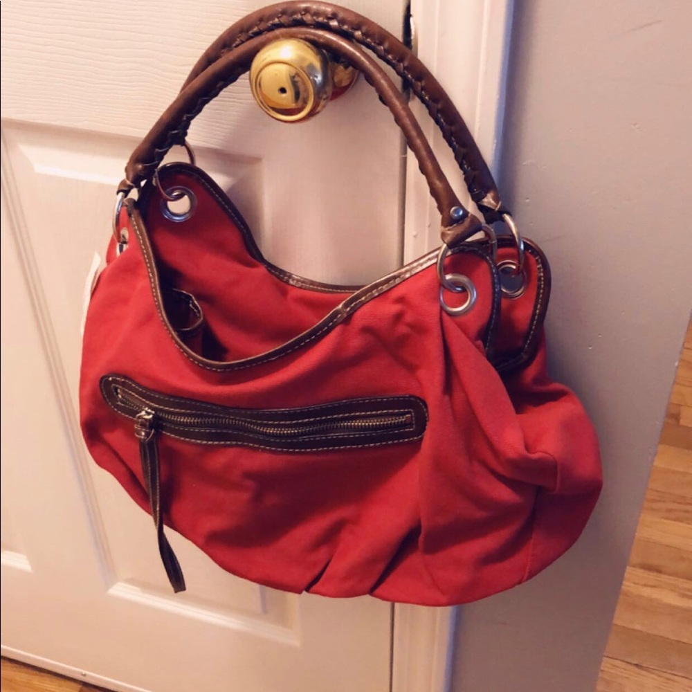 Red shoulder bag